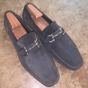 Ferragamo Parigi Men’s Gray Driving Shoe - size US 12 FREE wooden shoe tree